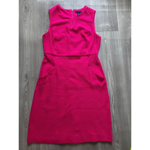 Lands End Womens Sleeveless Textured Sheath Dress Size 10 Pink Pockets - Picture 4 of 8